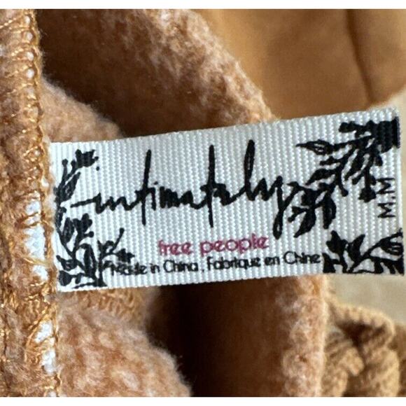 Free People Intimately Size Medium Rust Orange Drawstring Waist Shorts Pockets - Picture 5 of 10